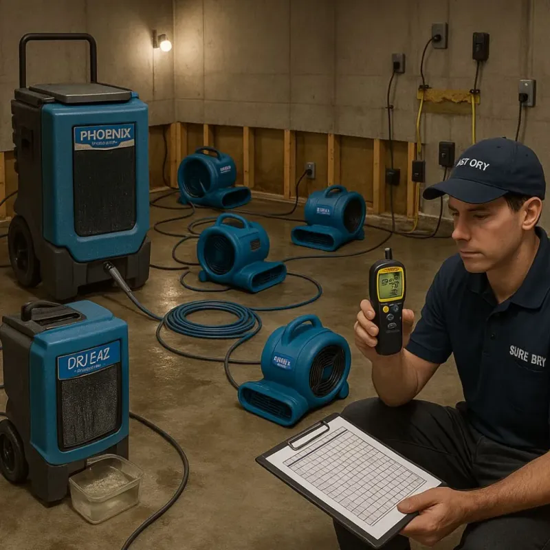 Structural Drying and Dehumidification process in City of Falls Church, VA